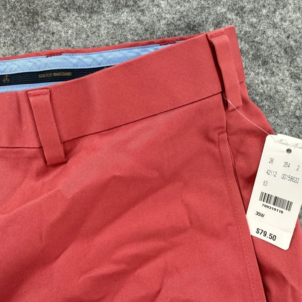 Brooks Brothers Advantage Chino Men 35W Red Pink NWT Waistband Flat Front